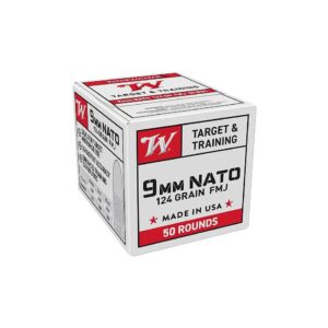 Winchester USA Target & Training NATO Handgun Ammunition 9mm Luger 124 gr. FMJ 1140 fps 50/ct